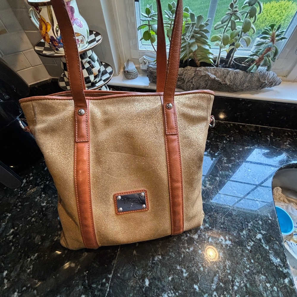 Gold and Brown Tote Bag